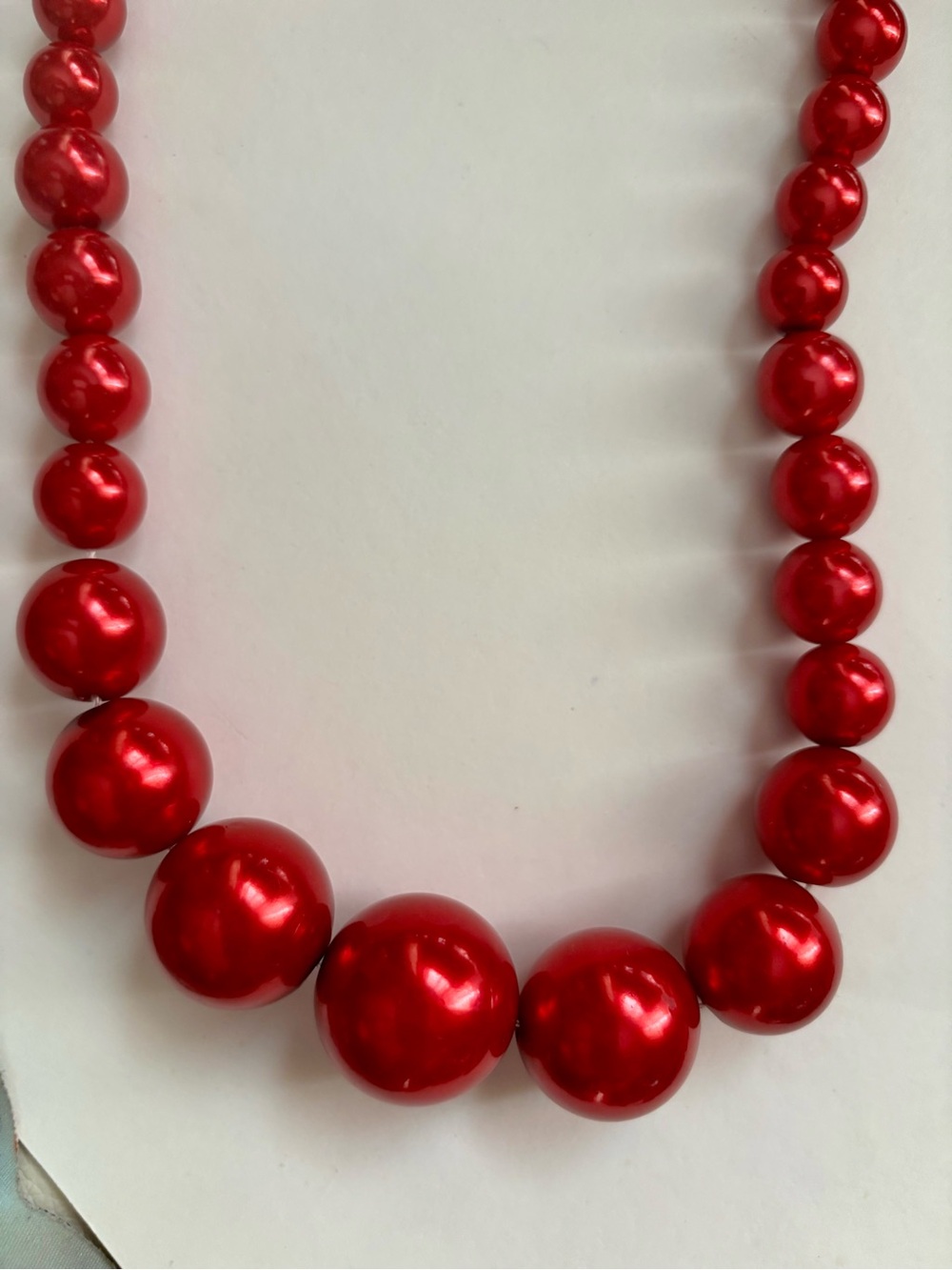 Vintage estate saleClassic Red Bead Statement Necklace - Elegant Women's Jewelry